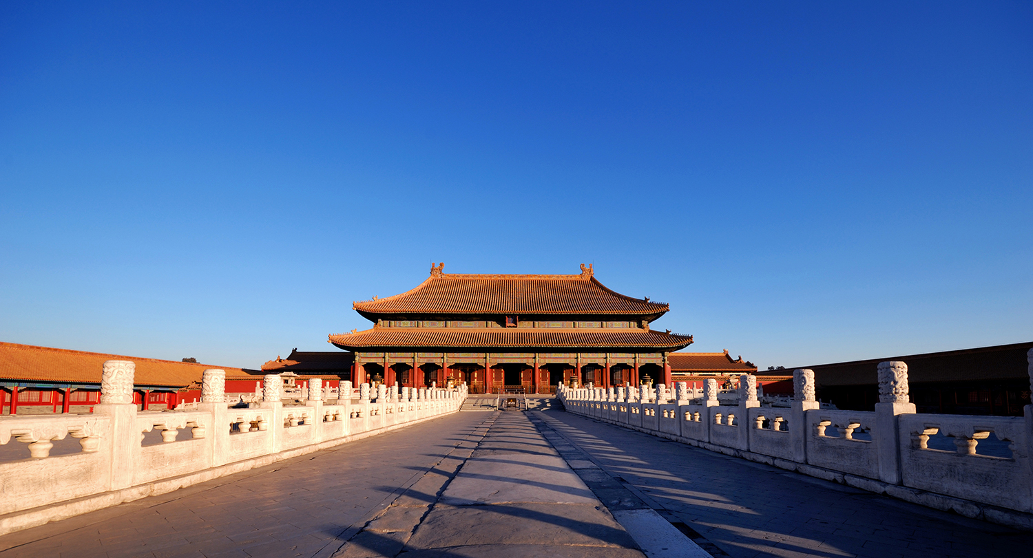 The enchanting Forbidden City in Beijing in the early morning sunlight.